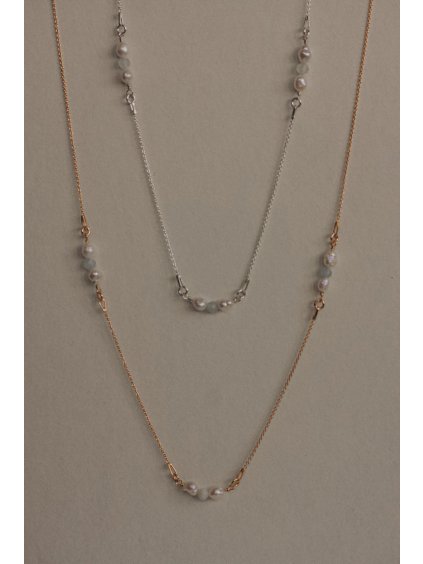 Náhrdelník Auri pozlacený  Perlový náhrdelník Auri s akvamrínem