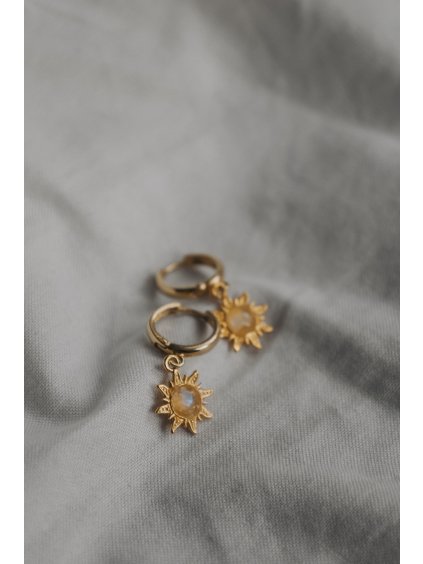 Náušnice - Slunce s Měsíčním kamenem