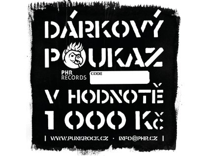 PHR Darkovy poukaz 1000+CODE kopie