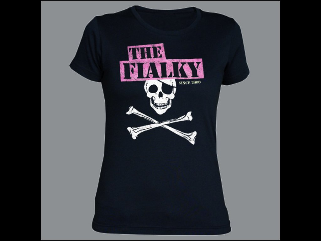 tricko the fialky skull pink damske