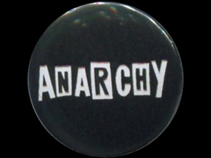 placka 25 anarchy napis bw