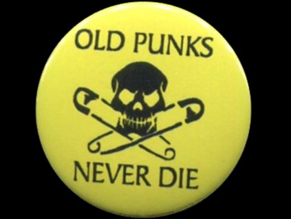 placka 25 old punks never die zluta