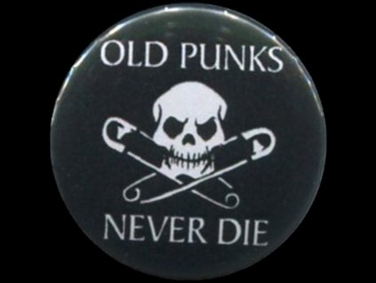 placka 25 old punks never die bw