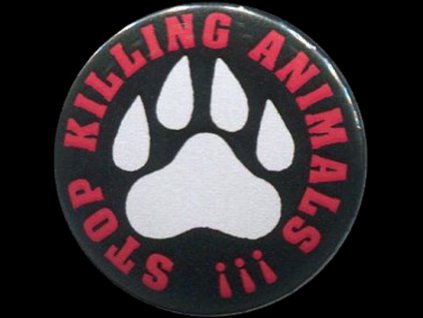 placka 25 stop killing animals red