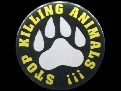 placka 25 stop killing animals yellow