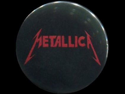 placka 25 metallica napis red