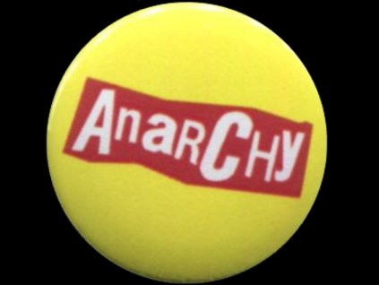 placka 25 anarchy napis yellow