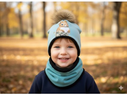 Zimní softshellová ušanka s nákrčníkem