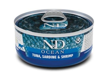 N&D OCEAN Cat konzerva Tuna, Sardine & Shrimp 70 g