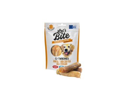 Let’s Bite Chewbones - Raw hide and cod fish skin roulade 135 g EXP 02/2025