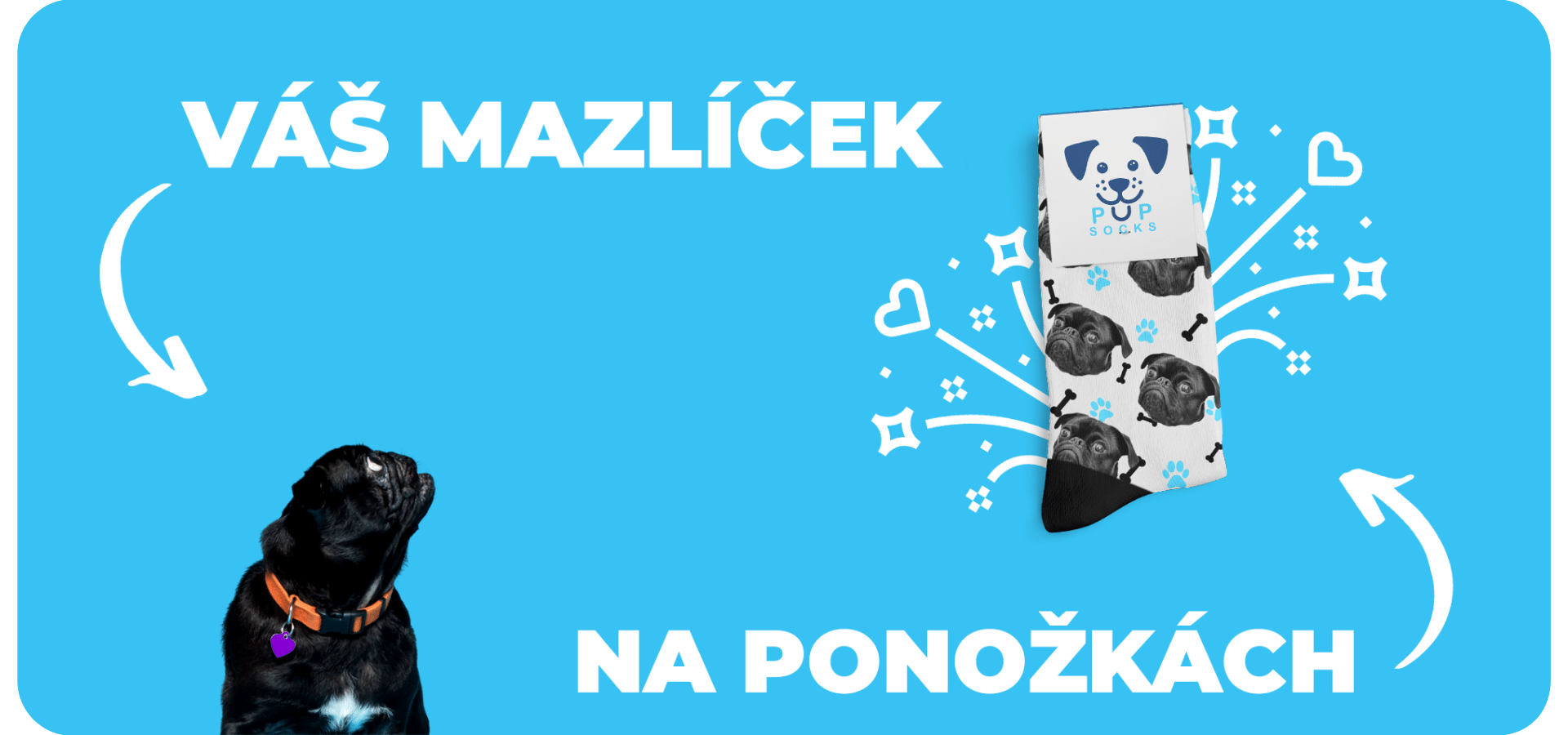 Ponožky s potiskem pejska