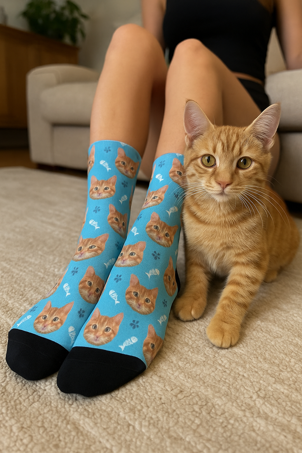 Ukázka ponožek PupSocks s potiskem mazlíčka