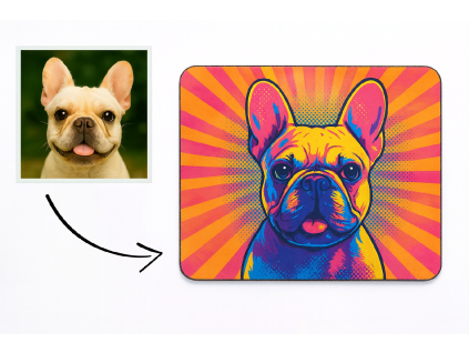 Podložka pod myš s vlastním potiskem mazlíčka Pop-Art