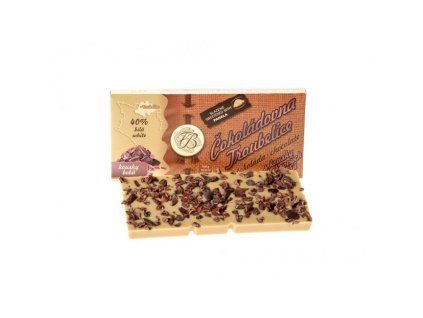 Čokoláda bílá 40% s KAKAOVÝMI BOBY, 45 g