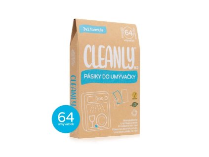 Cleanly Eco proužky do myčky, 64 dávek - hlavní