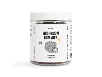 Gummies s vitálními houbami - lion's mane & maliny, 60 gummies - hlavní