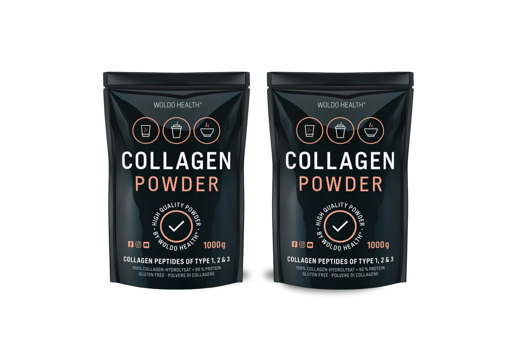 Čistý 100% hovězí kolagen - balení 2x 1 kg