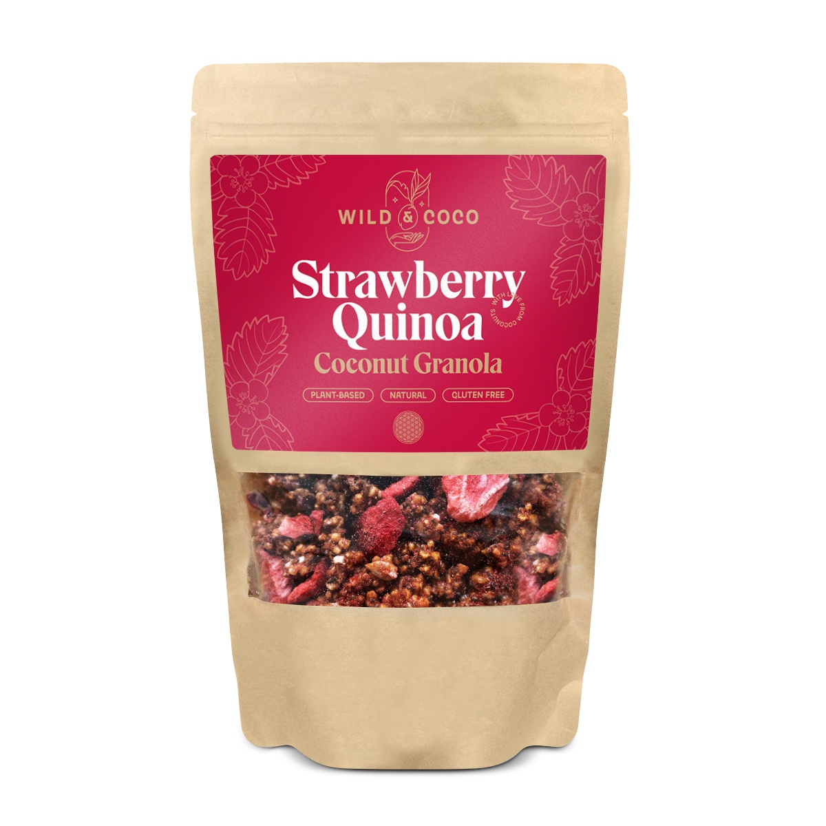 Kokosová granola Jahody & quinoa, 220 g