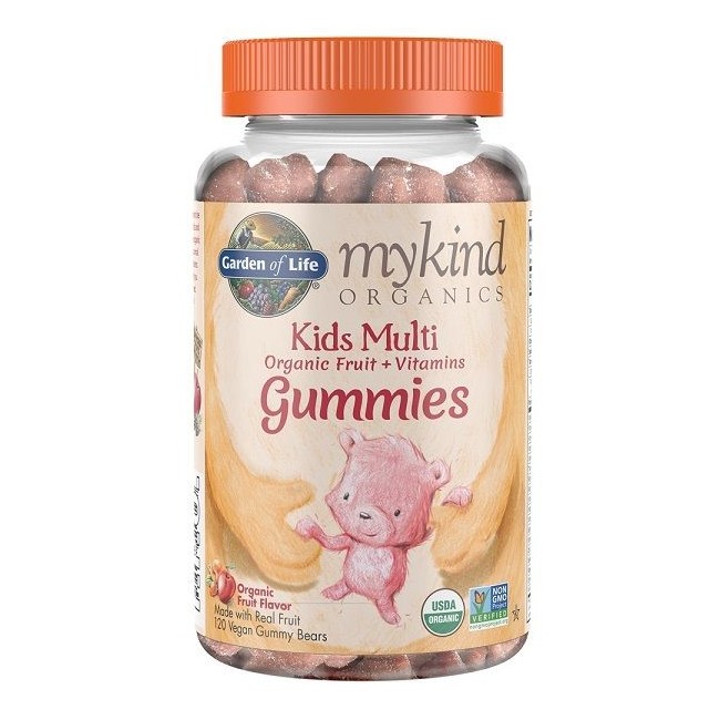 Mykind Organics - žvýkací multivitamín pro děti z organického ovoce, 120 gumídků