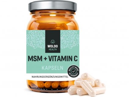 MSM + vitamín C, 180 kapslí