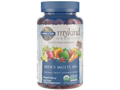 Mykind Organics - žvýkací multivitamíny z organického ovoce pro muže 40 +, 120 gumídků