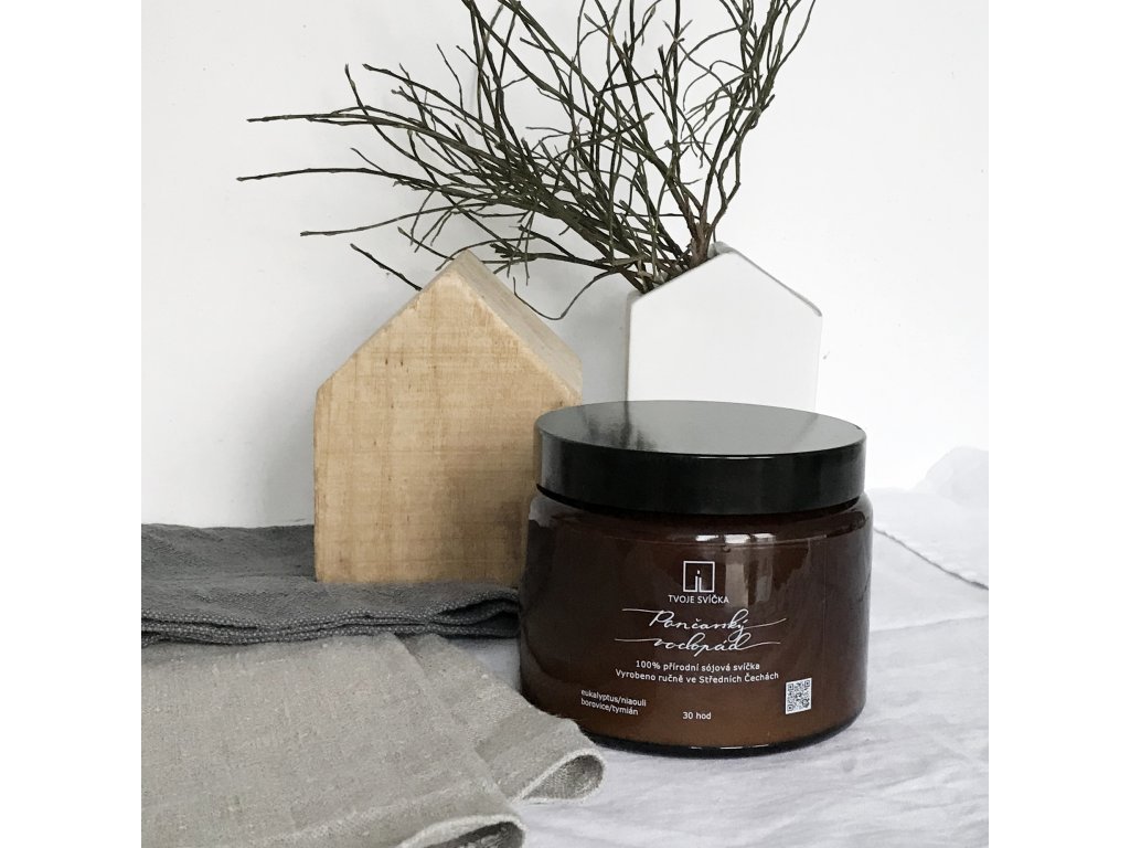 Vonná sviečka Pančavský vodopád - eukalyptus, niaouli, borovica, červený tymián, 500 ml