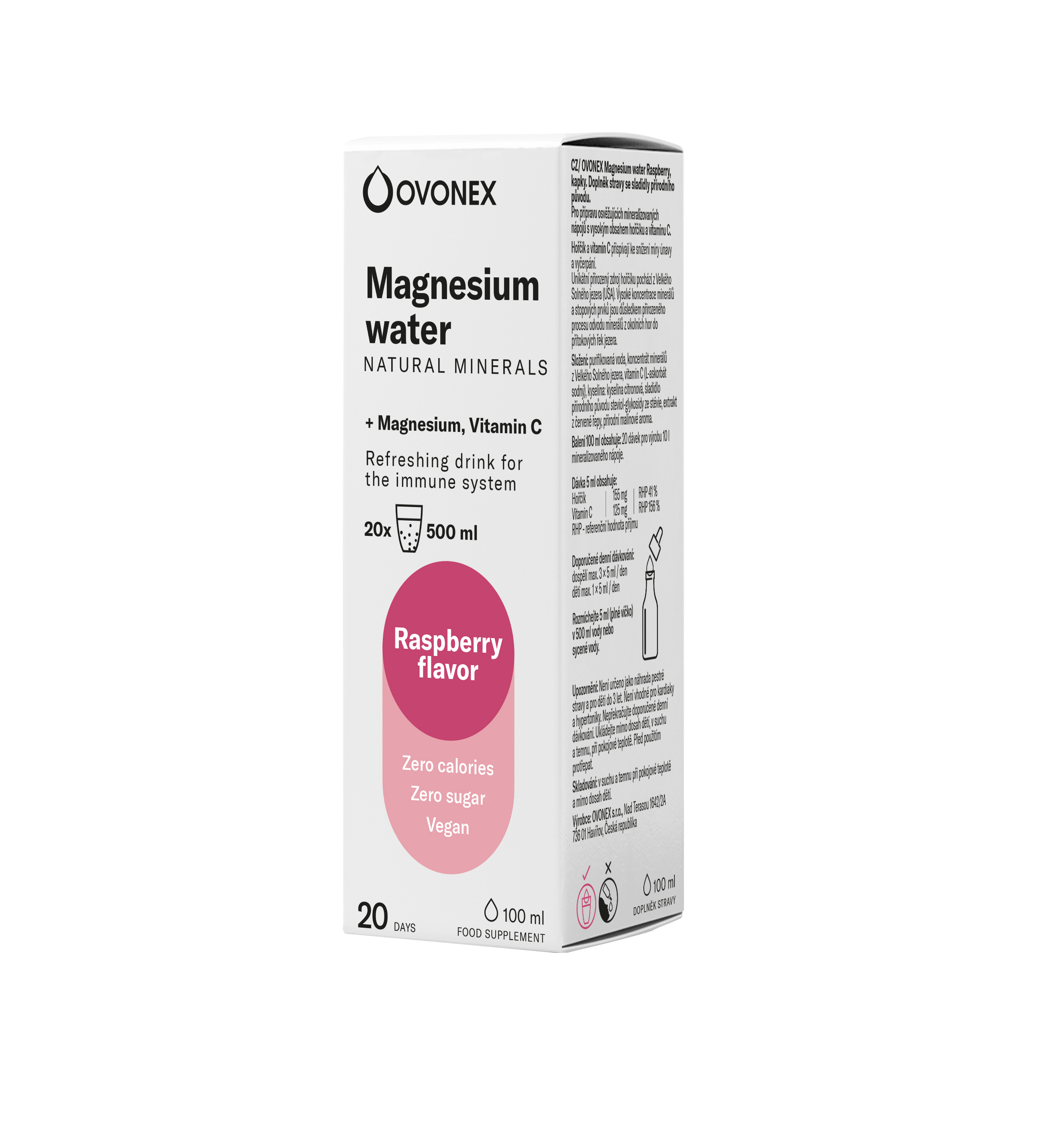Horčík s príchuťou maliny - minerálne kvapky, 100 ml