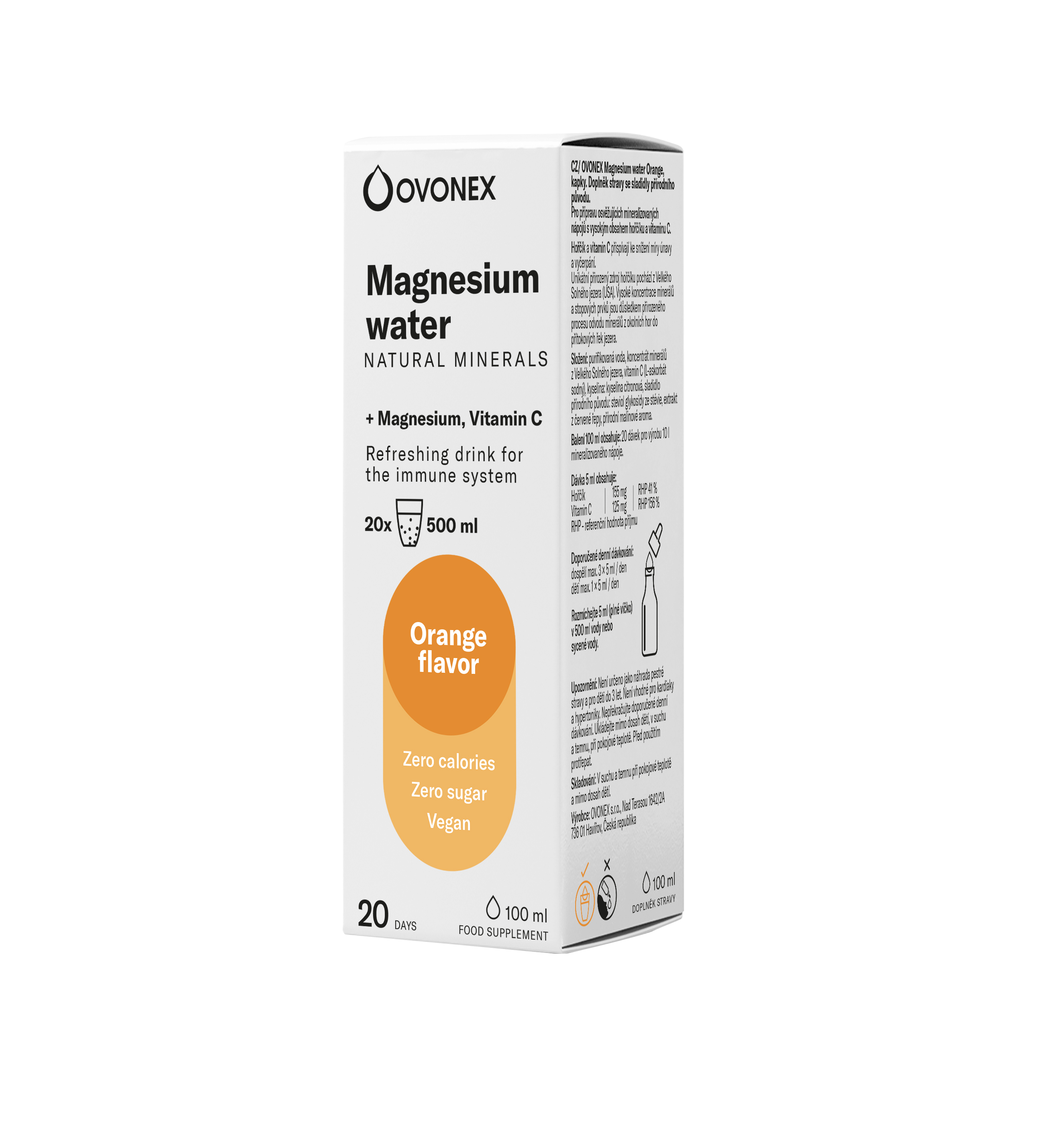 Horčík s príchuťou pomaranča - minerálne kvapky, 100 ml