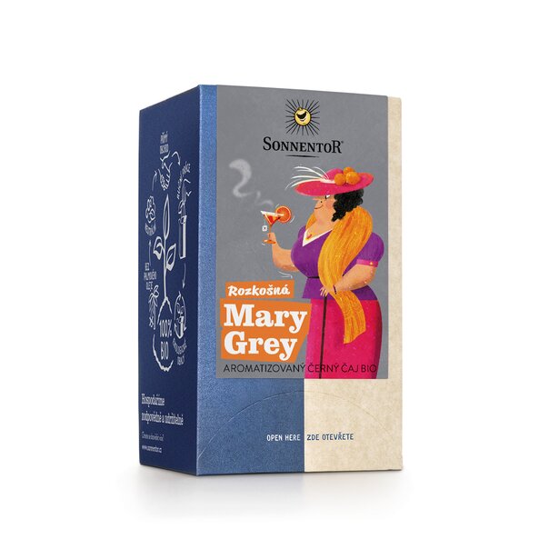 BIO aromatizovaný čierny čaj Rozkošná Mary Grey, 18 vreciek