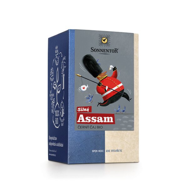 BIO čierny čaj Silný Assam, 18 vreciek
