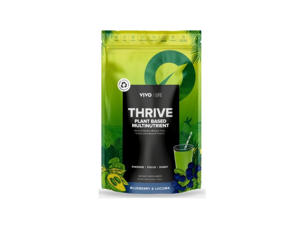 THRIVE - multinutrient v prášku: čučoriedka a Lucuma, 240 g