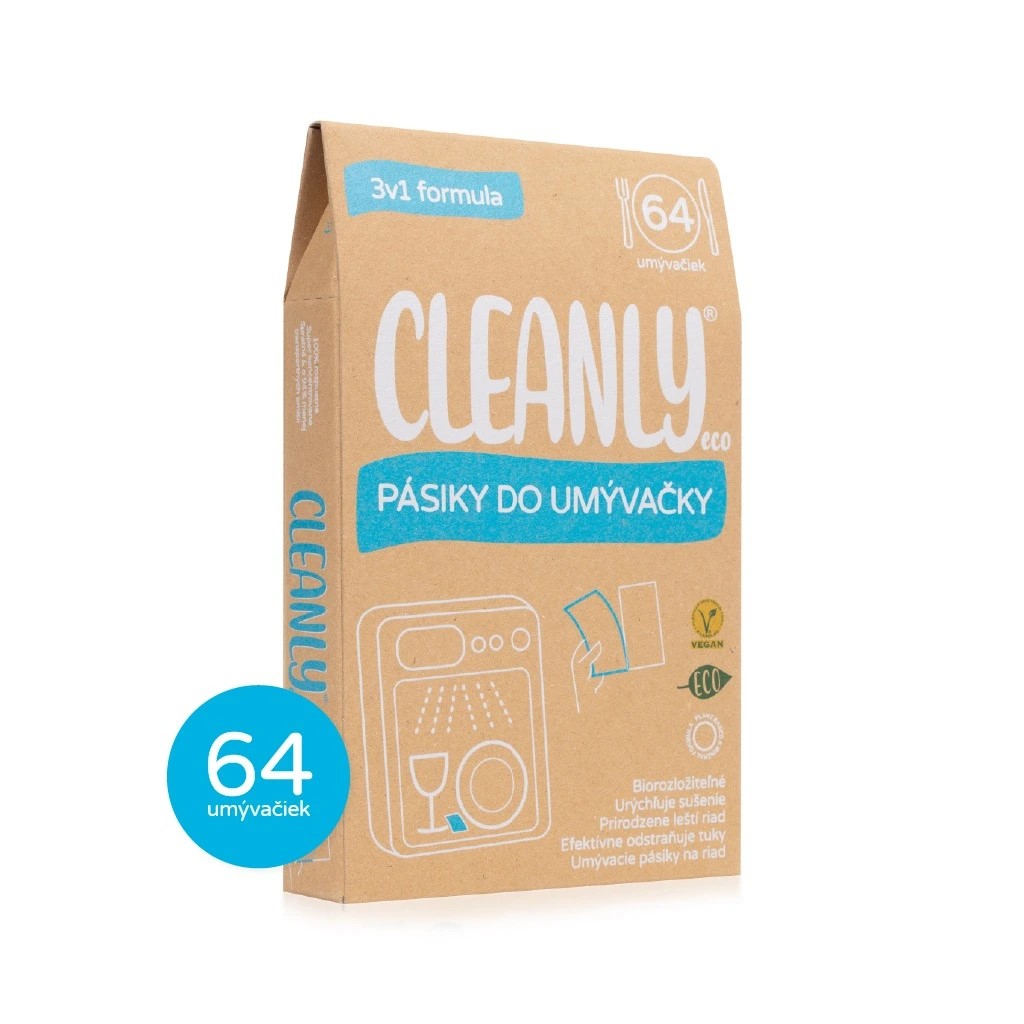 CleanlyEco prúžky do umývačky, 64 dávok
