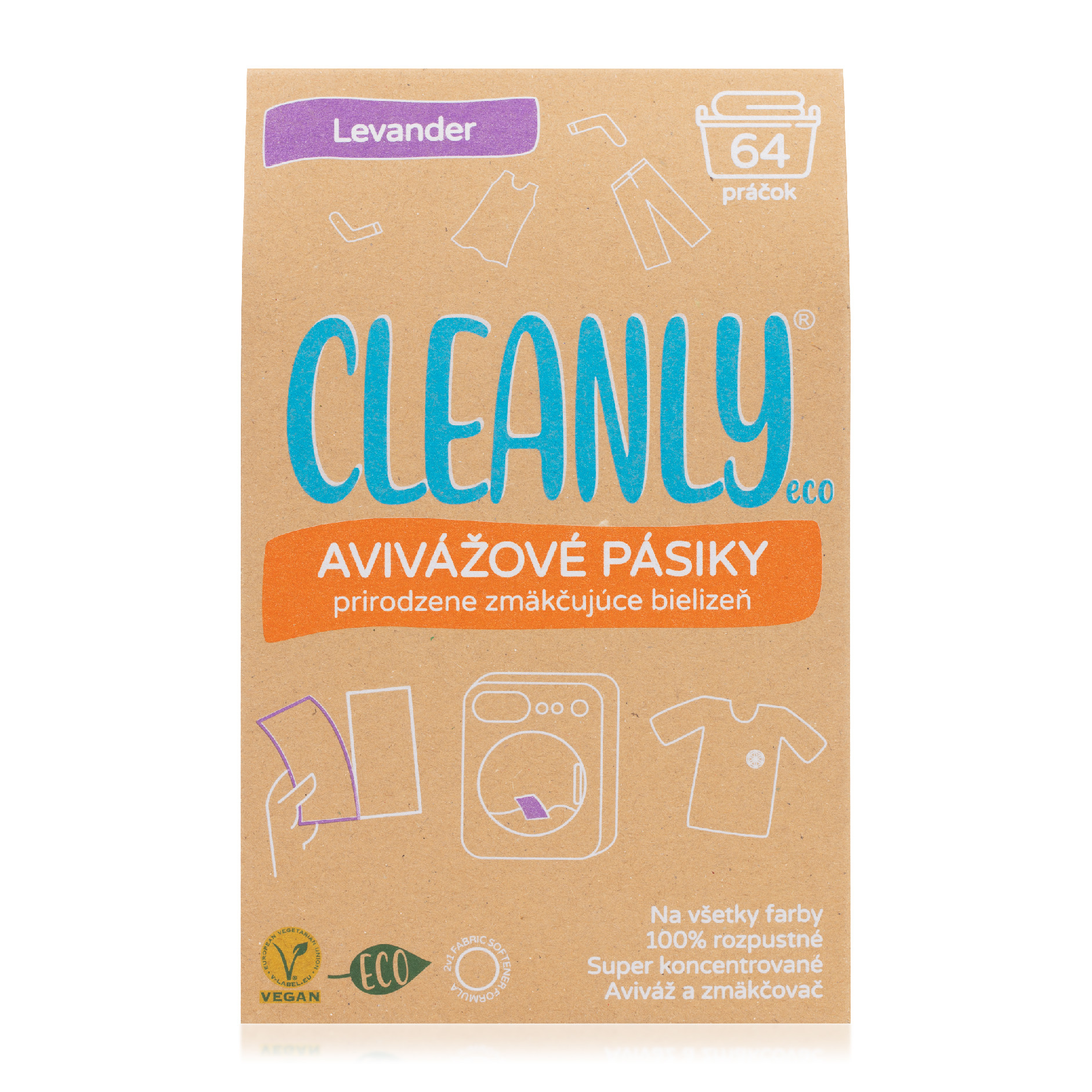 CleanlyEco avivážové pásiky Lavender, 64 praní