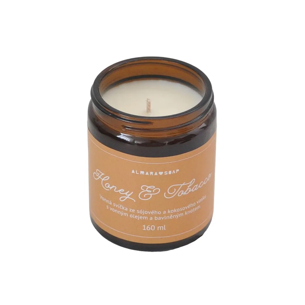 Honey & Tobacco - sójová sviečka, 160 ml