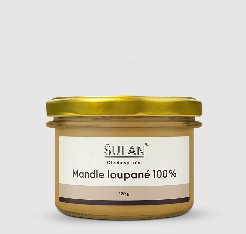 100% Mandľový krém - lúpané mandle, 190 g
