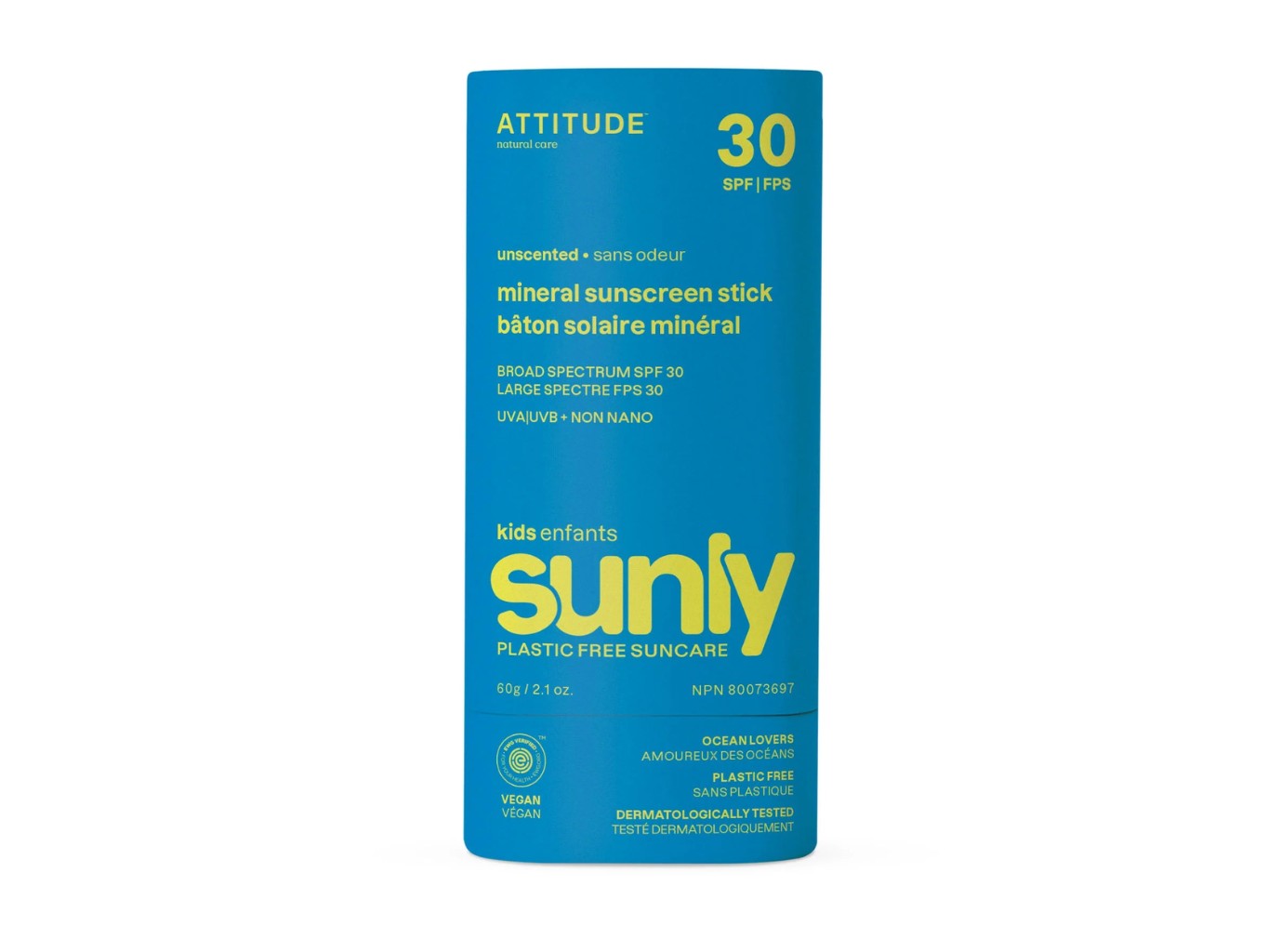 Detská minerálna ochranná tyčinka na celé telo SPF 30 - bez vône, 60 g