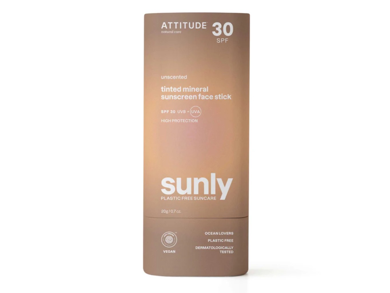 Tónovaná minerálna ochranná tyčinka na tvár a pery SPF 30 - bez vône, 20 g