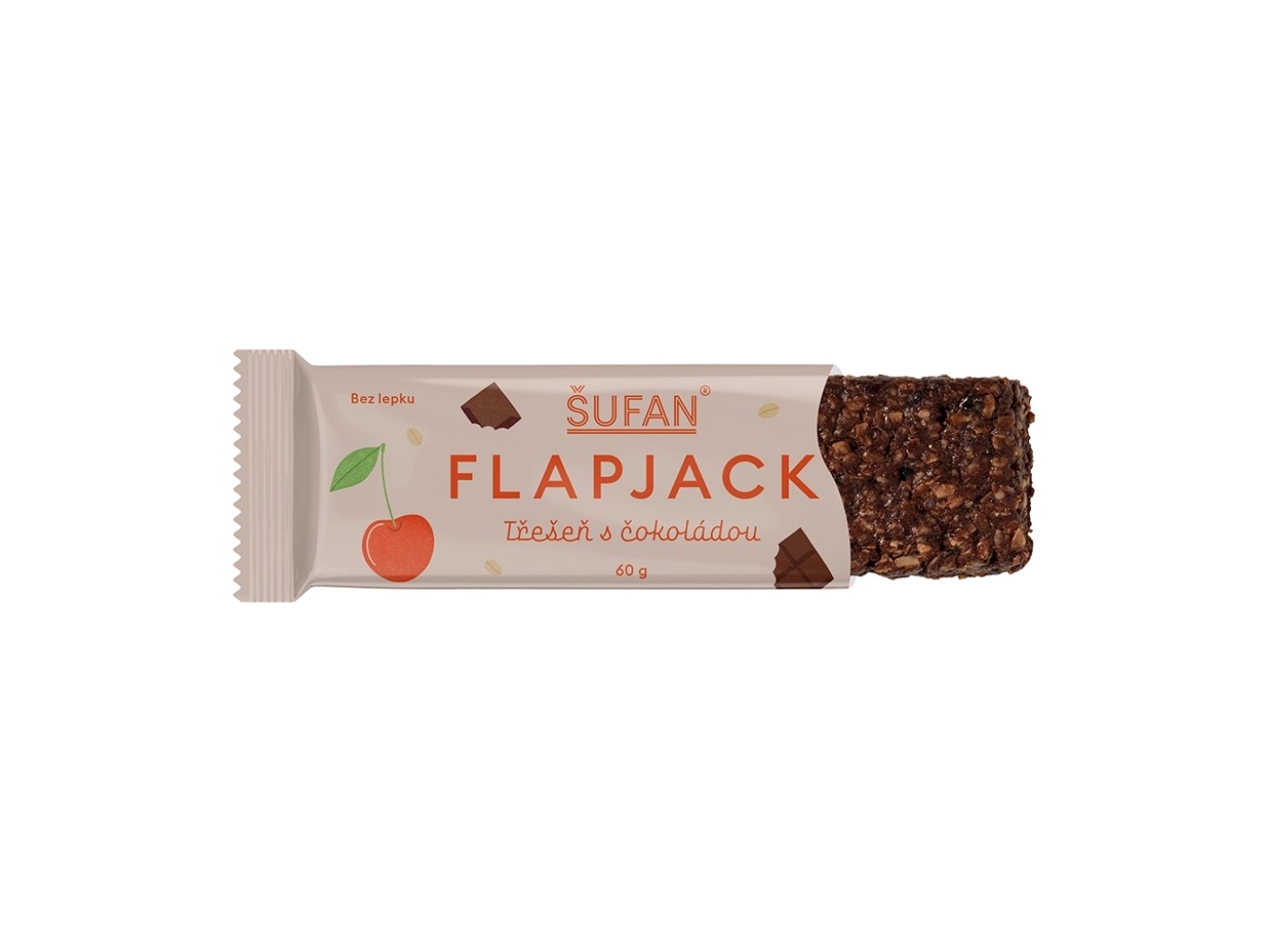 Flapjack čerešňa s čokoládou, 60 g