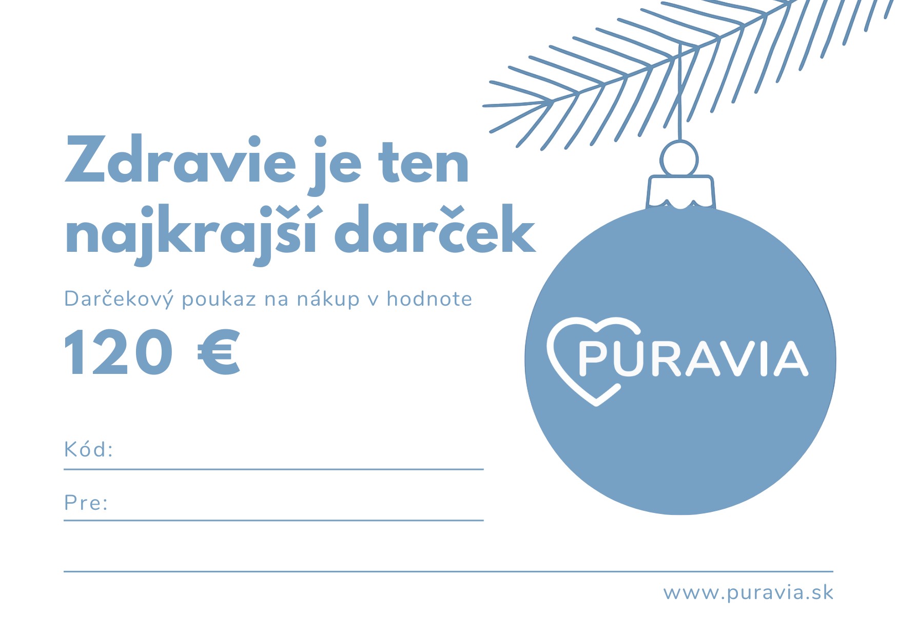 Vianočný darčekový poukaz 120 EUR