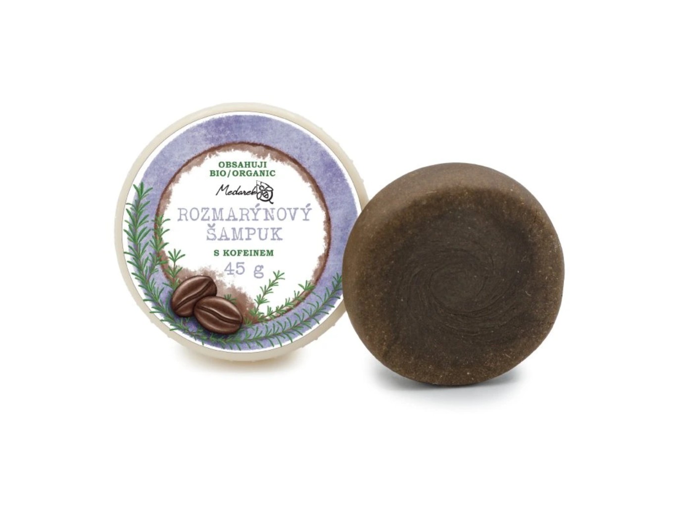 Rozmarínový šampuk s kofeínom na podporu rastu vlasov, 45 g