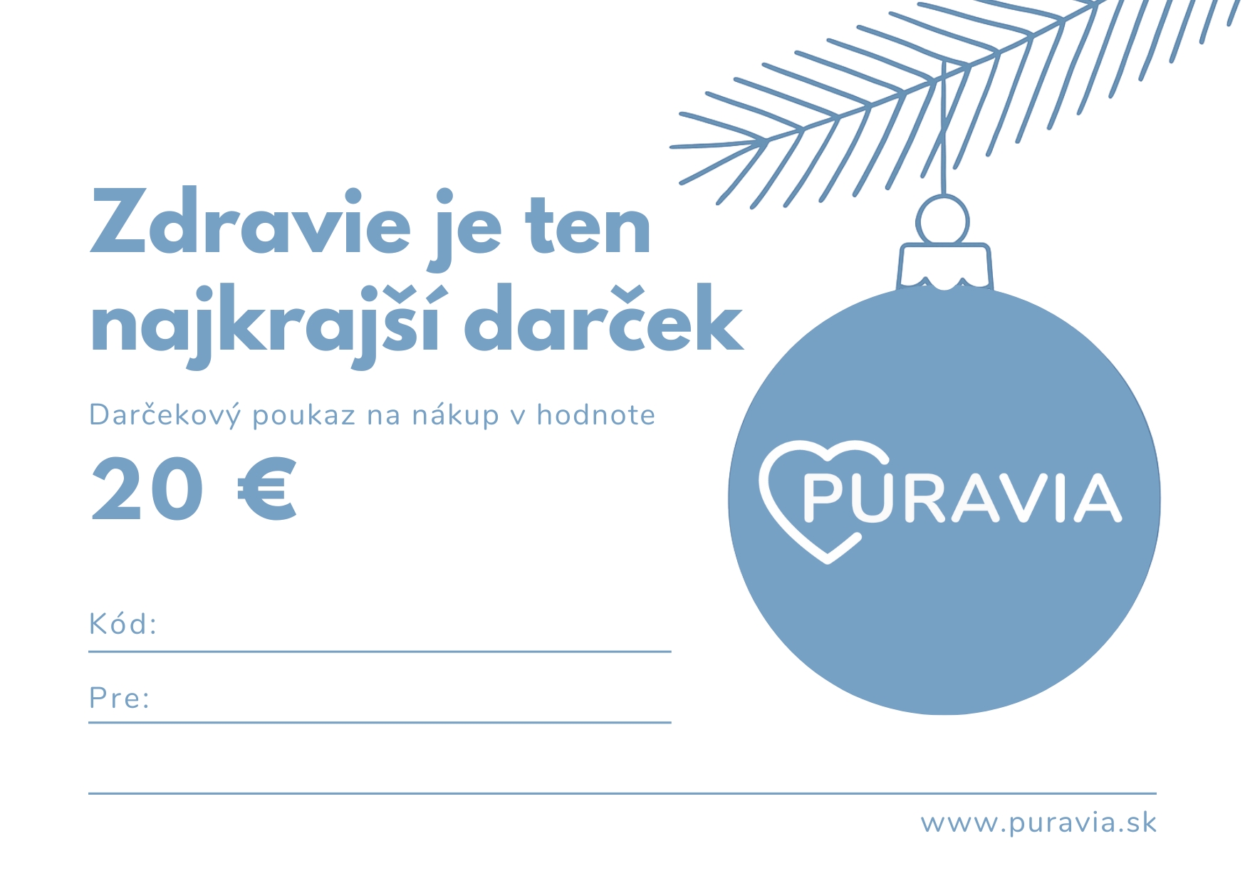 Vianočný darčekový poukaz 20 EUR