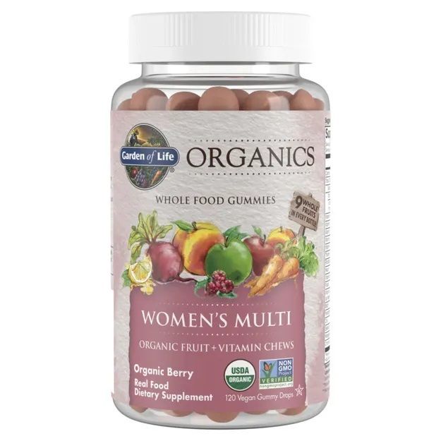 Organics - žuvací multivitamín pre ženy z organického ovocia, 120 gumídkov