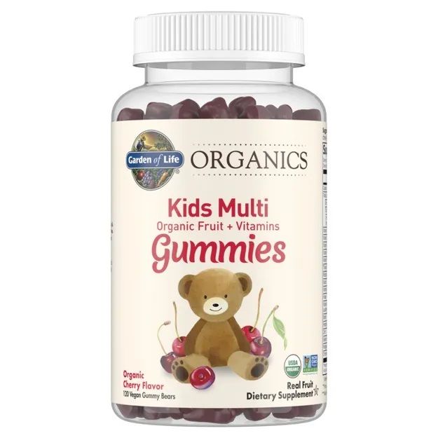 Organics - Žuvací multivitamín pre deti s príchuťou čerešní, 120 gumídkov