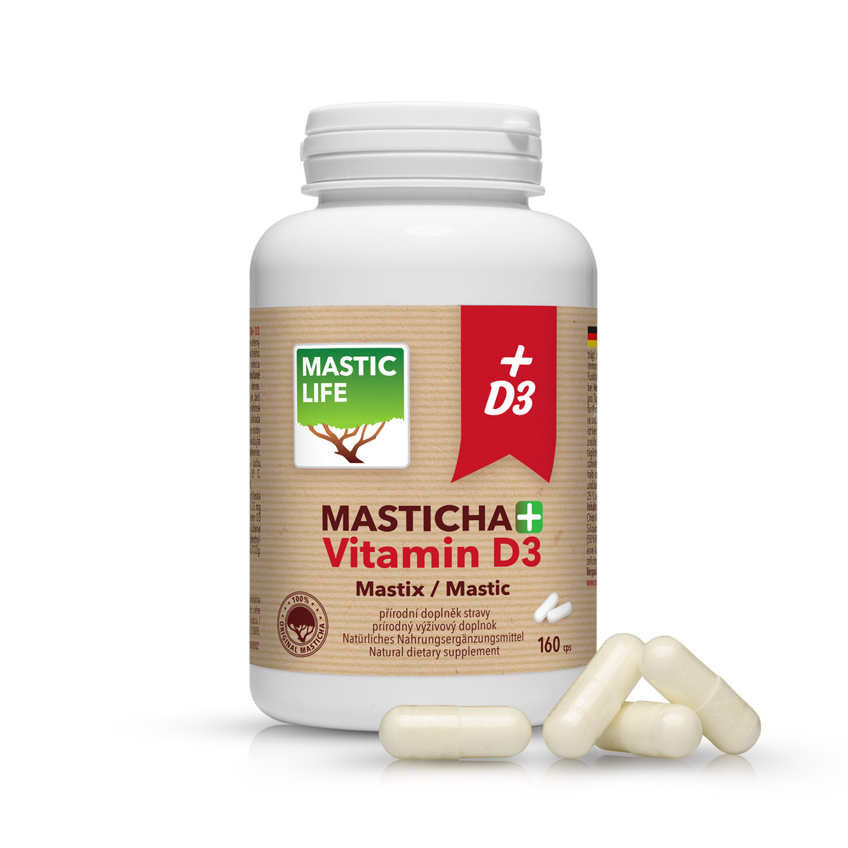 Mastichové kapsuly s D3, 120 kapsúl