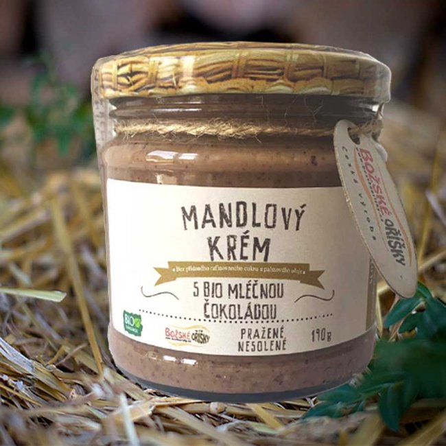 Mandľový krém s BIO mliečnou čokoládou, 190 g