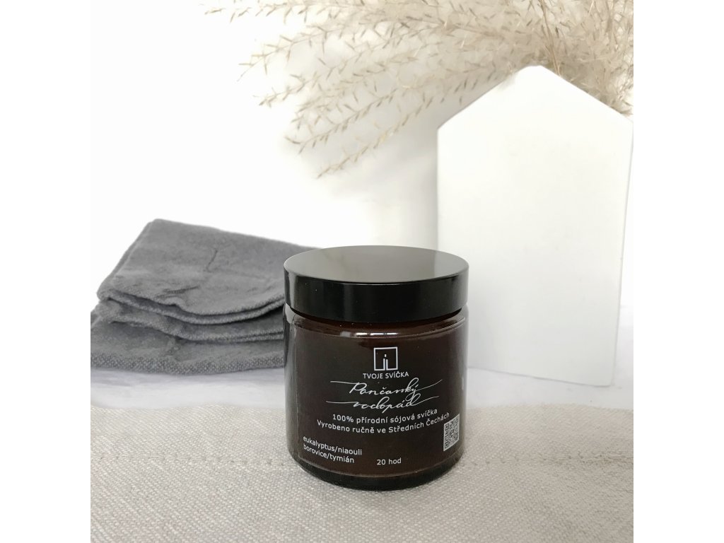 Vonná sviečka Pančavský vodopád - eukalyptus, niaouli, borovica, červený tymián, 120 ml