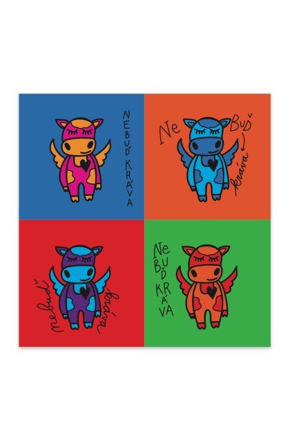 puravidashop plakat krava modra