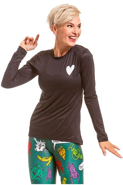 puravidashop damske sportovni triko black white detail 01