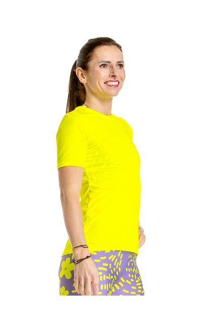 puravidashop damske triko FLUO ZLUTE kratky rukav 08