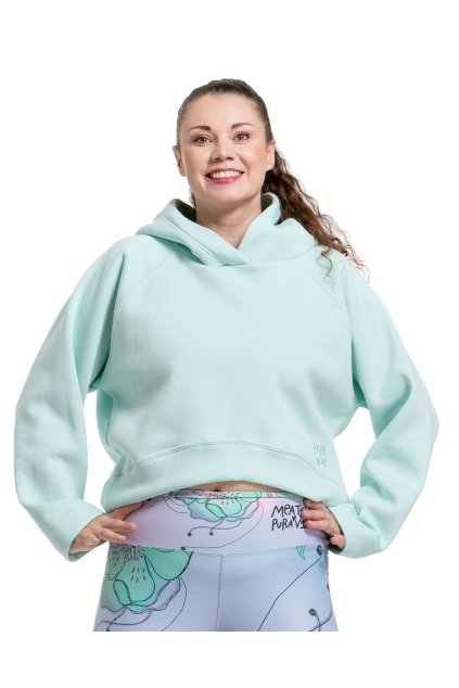 puravidashop damska mikina crop mintova 01